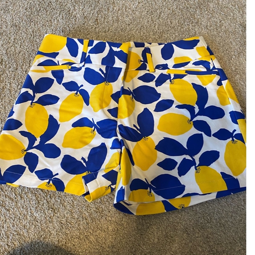 Loft Size 2 White Blue Yellow Lemon Riveria Shorts